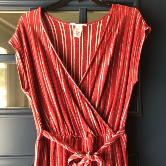 Pants - Rust and White Striped Jumpsuit